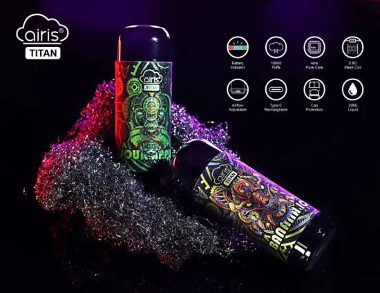 Airflow Adjustable Airis Titan 10K Puffs Wholesale Disposable Vapes Rechargeable 20ml E-Liquid 10000puff E Cigarette Wholesale I Vape